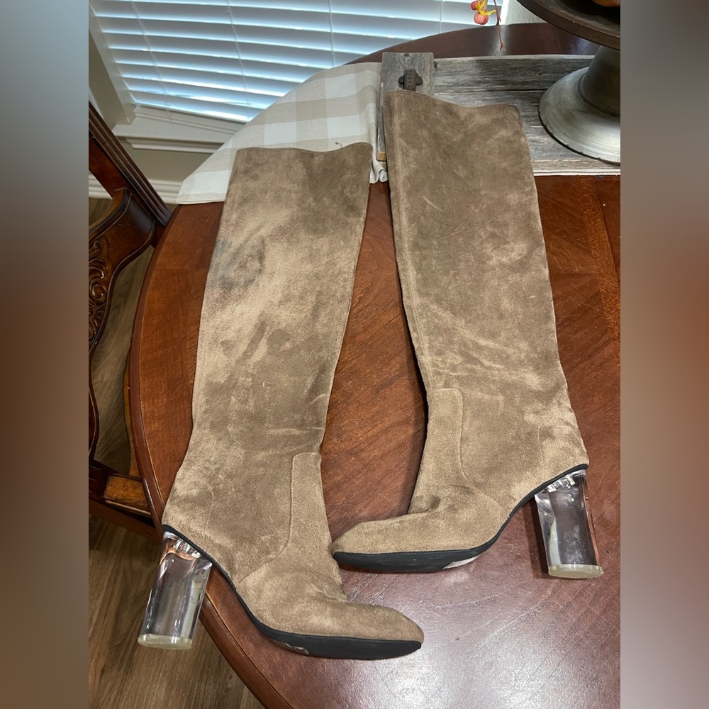 Jeffrey Campbell Perou Over The Knee Boot  Clear heel **flaw